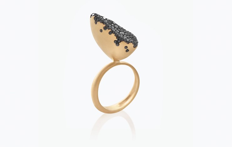 BABY MALAK FLOURISH CAVIAR MEDIUM MARQUISE RING